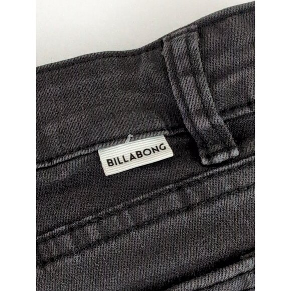 Billabong‎ Button Fly Jean Shorts Womens 28 Black Distressed Raw Hem Festival - Picture 6 of 10
